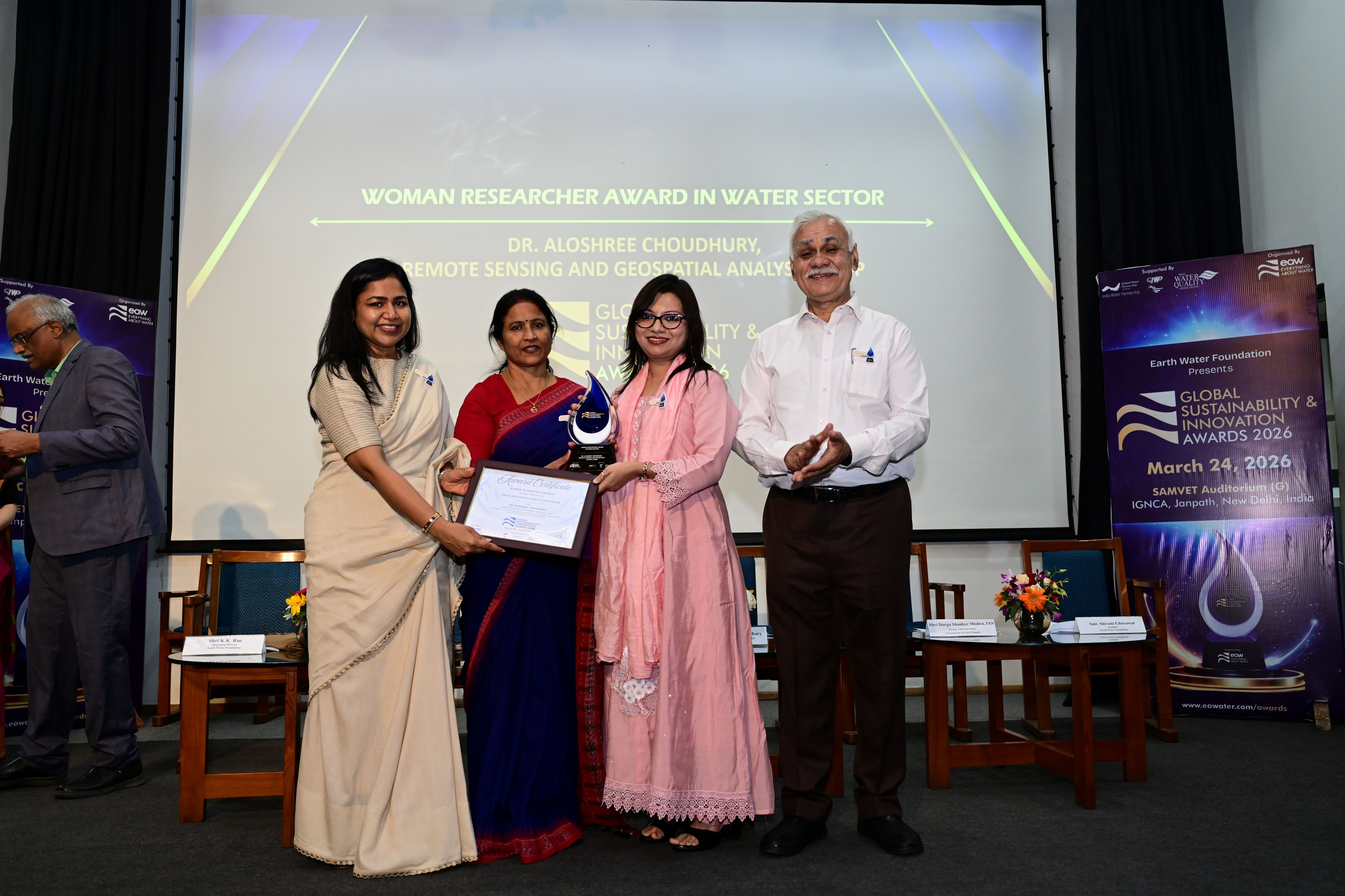 Dr. Aloshree Choudhury, Remote Sensing and Geospatial Analyst, UNDP, WOMAN RESEARCHER AWARD IN WATER SECTOR