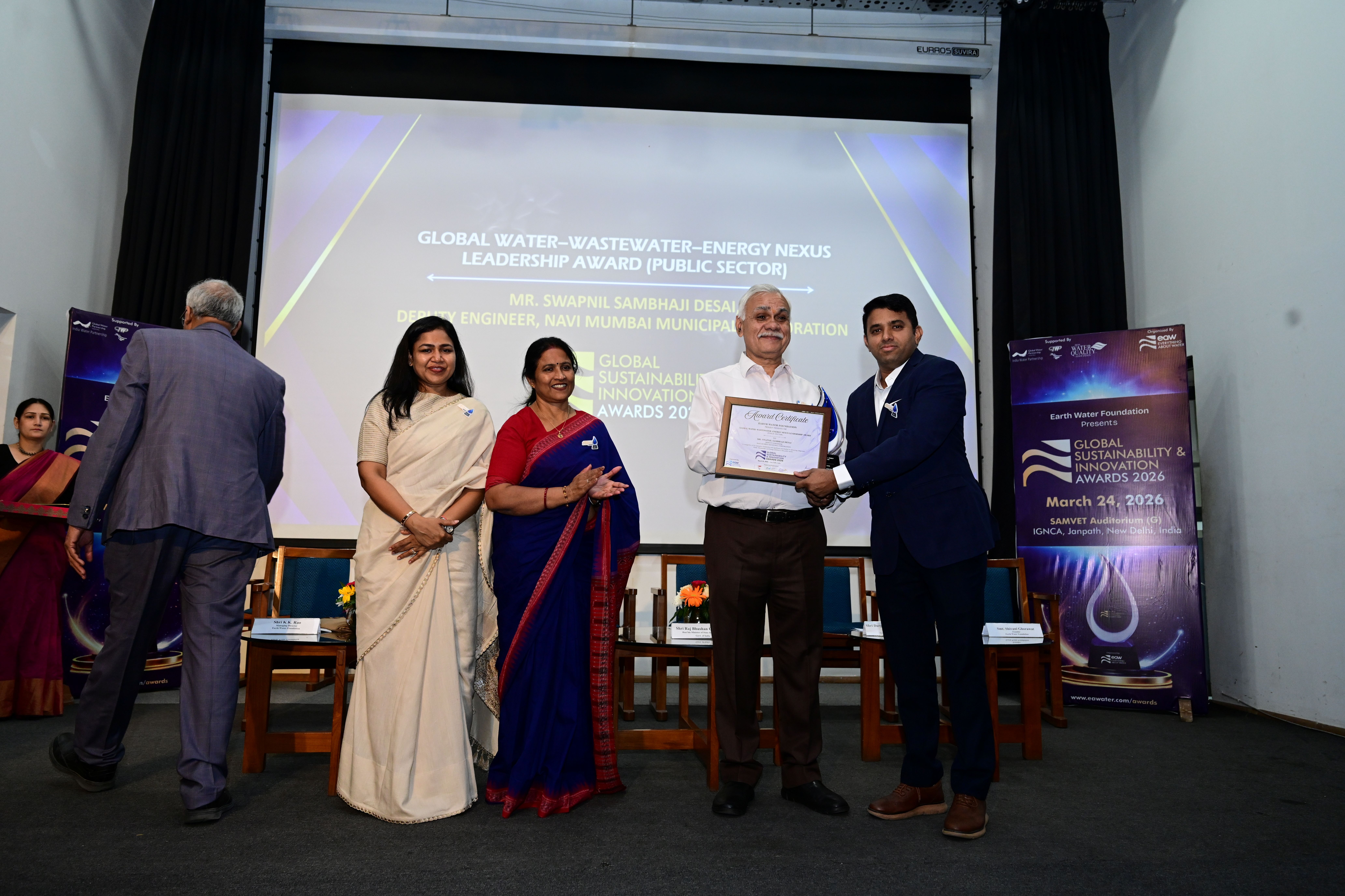 Mr. Swapnil Sambhaji Desai, Deputy Engineer, Navi Mumbai Municipal Corporation, GLOBAL WATER–WASTEWATER–ENERGY NEXUS LEADERSHIP AWARD (PUBLIC SECTOR)