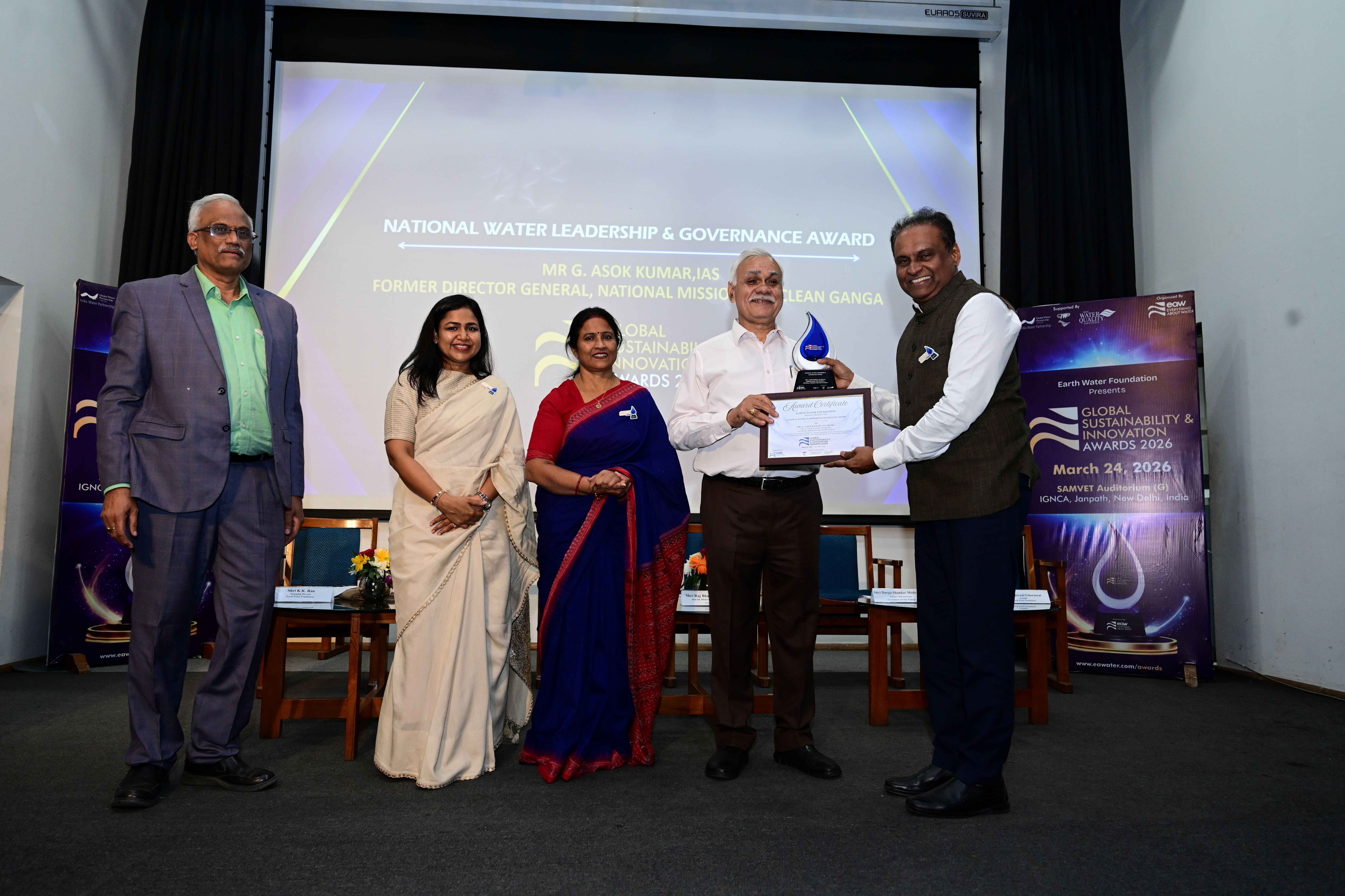 Mr G. Asok Kumar, Former Director General, National Mission for Clean Ganga, NATIONAL WATER LEADERSHIP & GOVERNANCE AWARD